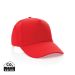 Impact 5panel 280gr Recycled cotton cap with AWARE™ tracer red