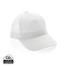 Impact AWARE™ Brushed rcotton 5 panel trucker cap 190gr white