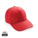 Impact 5panel 280gr Recycled cotton cap with AWARE™ tracer luscious red