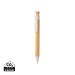 Bamboo pen with wheatstraw clip white