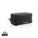 Canvas toiletry bag PVC free black