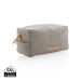 Canvas toiletry bag PVC free grey