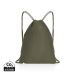 Impact AWARE™ recycled cotton drawstring backpack 145g green