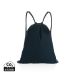 Impact AWARE™ recycled cotton drawstring backpack 145g navy