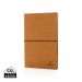 A5 GRS recycled leather notebook brown