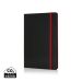 Deluxe hardcover A5 notebook with coloured side red