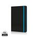 Deluxe hardcover A5 notebook with coloured side blue