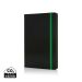 Deluxe hardcover A5 notebook with coloured side green