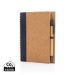 Cork spiral notebook with pen blue