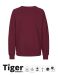Unisex Tiger Cotton Sweatshirt Bordeaux