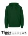 Unisex Tiger Cotton Hoodie Bottle Green