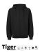 Unisex Tiger Cotton Hoodie w. Zip Black