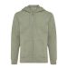 IQONIQ Abisko recycled cotton zip through hoodie heather green
