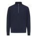 IQONIQ Elgon recycled cotton quarter zip sweater navy