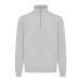 IQONIQ Elgon recycled cotton quarter zip sweater light heather grey