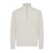 IQONIQ Elgon recycled cotton quarter zip sweater ivory white