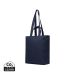 VINGA Hilo AWARE™ recycled canvas zip tote navy