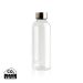 Leakproof water bottle with metallic lid transparent