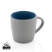 Ceramic mug with coloured inner blue, grey