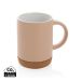 Ceramic mug with cork base brown