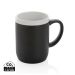 Ceramic mug with white rim black, white