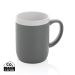 Ceramic mug with white rim grey, white