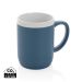 Ceramic mug with white rim blue, white