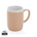 Ceramic mug with white rim white, brown