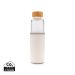 Glass bottle with textured PU sleeve white, grey