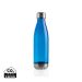 Leakproof water bottle with stainless steel lid blue