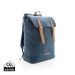 Canvas laptop backpack PVC free blue