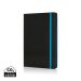 Deluxe hardcover A5 notebook with coloured side blue, black