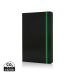 Deluxe hardcover A5 notebook with coloured side green, black