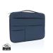 Smooth PU 15.6" laptop sleeve with handle navy