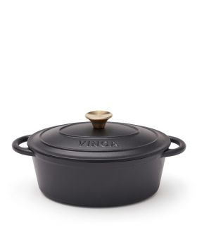 Monte cast iron pot, oval, 3.5 L Black