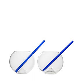 Glass with straw Magaluf 2pcs/set