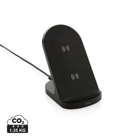 RCS recycled plastic double coil wireless stand 15W Black
