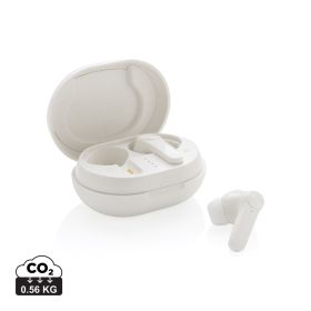 RCS standard recycled plastic TWS earbuds White