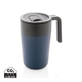 GRS Recycled PP and SS mug with handle Navy Blue