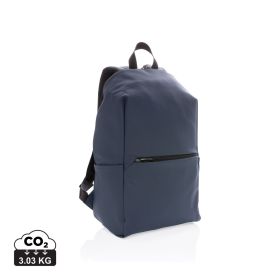Smooth PU 15.6"laptop backpack Navy Blue
