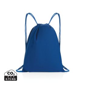 Impact AWARE™ recycled cotton drawstring backpack 145g Blue