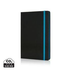 Deluxe hardcover A5 notebook with coloured side Blue