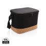 Two tone cooler bag with cork detail Black