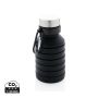 Leakproof collapsible silicone bottle with lid Black