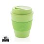 Reusable Coffee cup with screw lid 350ml Green
