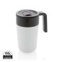GRS Recycled PP and SS mug with handle White