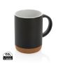 Ceramic mug with cork base Black
