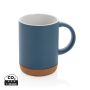 Ceramic mug with cork base Blue