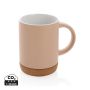 Ceramic mug with cork base Brown