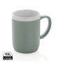 Ceramic mug with white rim Green
